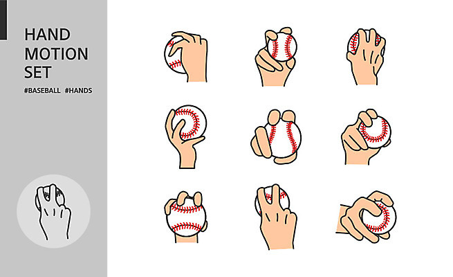 아이콘 손 모션 들기 손짓 신체부위 세트 야구 잡기 야구공 손모양 커터 2D아이콘 AI파일 모양 공 사람 구기 야구용품 파일형식 벡터 손_신체부위