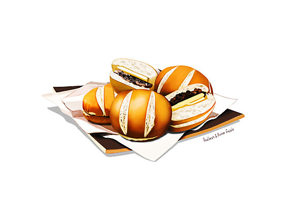 PSD 접시 종이 일러스트 디저트 사람없음 유행 달콤 브레첼 디테일 앙버터 국내일러스트 식기 음식 맛 파일형식