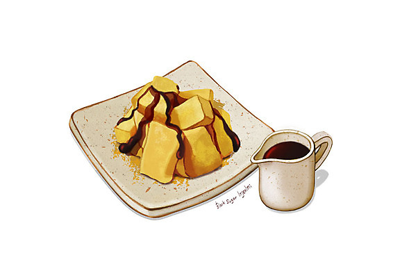 PSD 접시 일러스트 디저트 사람없음 유행 달콤 인절미 디테일 흑당 국내일러스트 식기 음식 떡 맛 설탕 파일형식