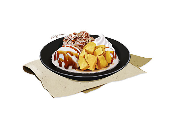 PSD 그릇 종이 일러스트 아이스크림 디저트 여름음식 사람없음 유행 달콤 빙수 인절미 디테일 제철음식 흑당 국내일러스트 식기 음식 떡 맛 설탕 제철 파일형식 여름_계절