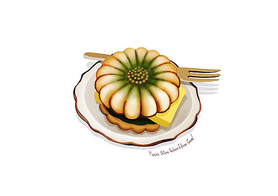 PSD 접시 포크 일러스트 디저트 사람없음 유행 달콤 디테일 앙버터모니카 국내일러스트 식기 음식 맛 파일형식