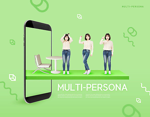 전신 PSD 편집이미지 여자 의자 20대 성인 세명 초록색 스마트폰 한국인 성인여자만 멀티페르소나 이미지편집 컬러 가구 사람 동양인 청년 핸드폰 스마트기기 신조어 여자만 성인만 파일형식