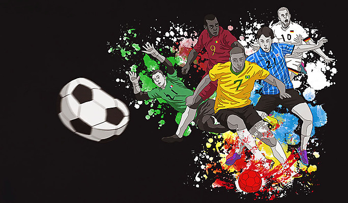 전신 PSD 남자 스포츠 포즈 올림픽 일러스트 축구공 축구선수 사람 여러명 성인 컬러풀 운동 축구 성인남자만 국내일러스트 컬러 다수 공 축구용품 운동선수 건강 구기 남자만 성인만 파일형식