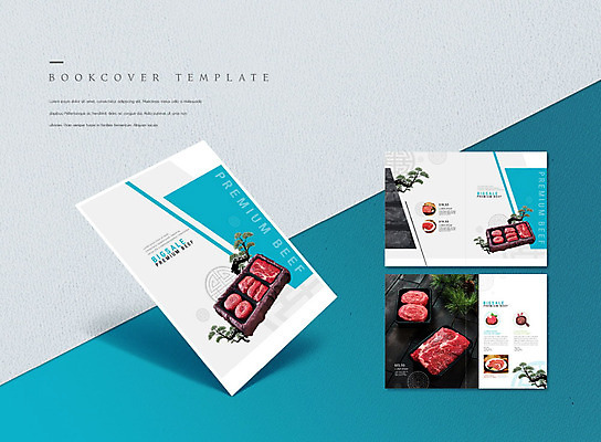 PSD 템플릿 표지디자인 북디자인 출판디자인 표지 ZIP 내지 리플렛 북커버 생고기 육류 팜플렛 사람없음 파란색 쇼핑 세일 소고기 패키지 한우 이미지템플릿 컬러 식재료 파일형식