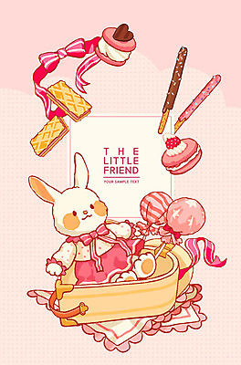 PSD 리본 분홍색 동물캐릭터 일러스트 상상 막대사탕 사탕 사람없음 과자 귀여움 토끼 토끼캐릭터 냅킨 빼빼로 마카롱 막대과자 국내일러스트 일러캐릭터 동물 캐릭터 컬러 컨셉 포유류 디저트 반려동물 파일형식