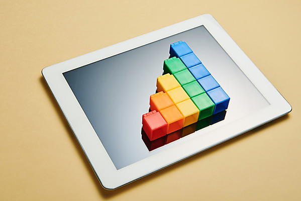 포토 JPG 스튜디오촬영 도형 비즈니스 그래프 실내 사람없음 금융 태블릿 블록 막대그래프 노란배경 국내포토 백그라운드 내부 경제 전자제품 스마트기기 노란색 파일형식