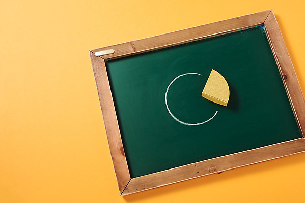 포토 JPG 스튜디오촬영 도형 비즈니스 그래프 실내 사람없음 금융 하이앵글 칠판 원그래프 노란배경 플랫레이 국내포토 뷰포인트 백그라운드 내부 경제 노란색 플랫 파일형식