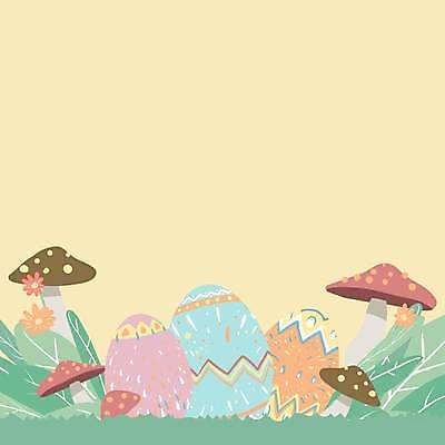 EPS 해외이미지 꽃 백그라운드 잎 일러스트 부활절 사람없음 노란색 계란 버섯 축하 카피스페이스 해외일러스트 식물 기념일 컬러 컨셉 알 공백 파일형식 벡터 이미지허브