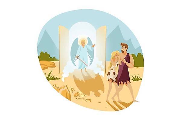 EPS 해외이미지 나무 캐릭터 커플 여자 남자 기독교 종교 과일 일러스트 천사 함께함 창조 이야기 사람 믿음 정원 성경 금지 떨어짐 사과 유혹 먹기 장면 증거 신화 옛날 파라다이스 시리즈 해외일러스트 일러캐릭터 식물 감정 컨셉 종교용품 관계 모션 파일형식 벡터 이미지허브