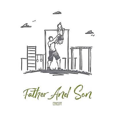 EPS 해외이미지 라이프스타일 남자 행복 아들 어린이 스포츠 컨셉 일러스트 가족 놀이 함께함 건강 사람 소년 가로 운동 경쟁 기쁨 아기 바 아빠 놀이터 스케치 연습 손그림 고립 운동가 해외일러스트 감정 관계 미술 생활 파일형식 벡터 이미지허브