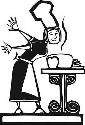 EPS 해외이미지 음식 빵 일러스트 요리 주방 식당 요리사 식사 앞치마 굽기 먹기 목판화 해외일러스트 직업 모션 상점 구이 파일형식 벡터 이미지허브