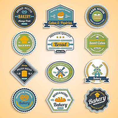 EPS 해외이미지 리본 일러스트 사람없음 세트 라벨 케이크 빵집 풍차 원형 바게트 컵케이크 식빵 머핀 마름모 육각형 반죽밀대 월계수 팔각형 풍차집 해외일러스트 도형 빵 디저트 프레임 상점 밀대 파일형식 벡터 이미지허브