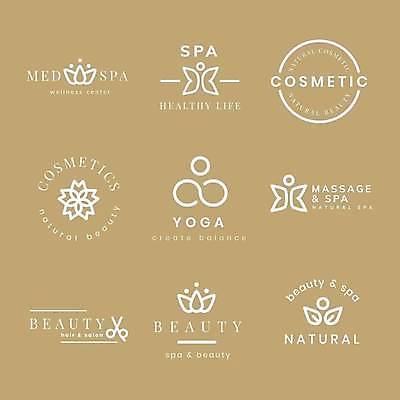 EPS 해외이미지 꽃 일러스트 요가 사람없음 세트 뷰티 노란색 스파 화장품 원형 뷰티샵 심볼 라인아트 원형프레임 내추럴 해외일러스트 도형 식물 웰빙 선 컬러 프레임 상점 파일형식 벡터 이미지허브