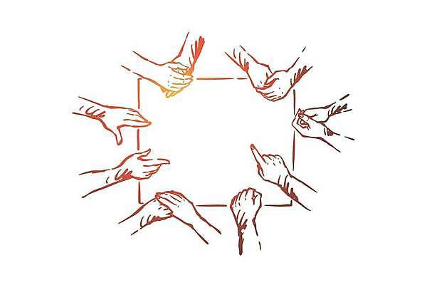 EPS 해외이미지 클립아트 디자인 포스터 백그라운드 컨셉 일러스트 통신 손가락 협력 함께함 관리 말하기 대화 사람 경사 건물 친구 운동 우정 흰색 그룹 토론 스케치 동료 사인 그림 손그림 커뮤니티 보여주기 장애 고립 벙어리 엘리먼트 통일 해외일러스트 건축물 손 컬러 관계 모션 건강 미술 파일형식 벡터 건축 문화예술 신체부위 이미지허브