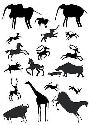 EPS 해외이미지 동물 실루엣 일러스트 아프리카 사슴 만화 기린 영양 선사시대 가젤 고립 해외일러스트 나라 포유류 촬영기법 역사 파일형식 벡터 이미지허브