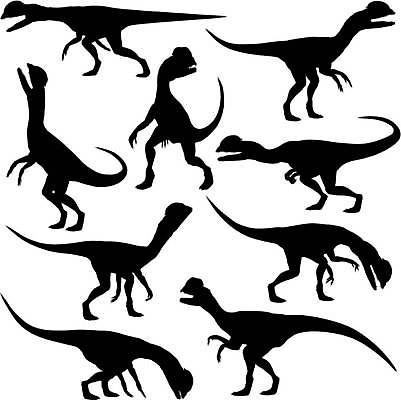 EPS 해외이미지 동물 디자인 실루엣 포즈 일러스트 파충류 그래픽 세트 검은색 수집 공룡 윤곽 육식동물 멸종 선사시대 해외일러스트 컬러 촬영기법 역사 파일형식 벡터 이미지허브