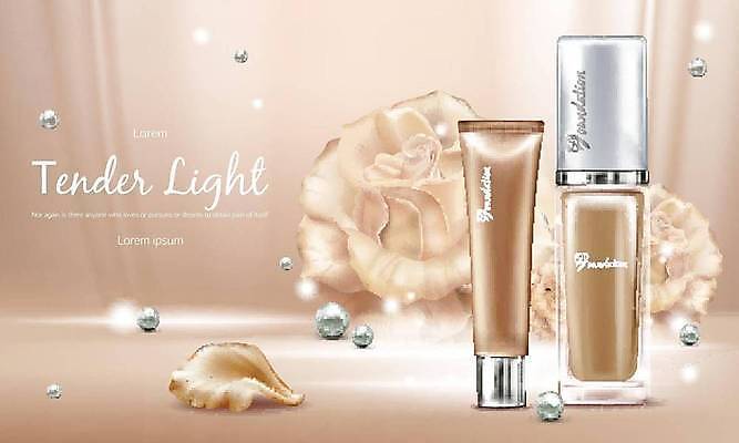 EPS 해외이미지 꽃잎 일러스트 사람없음 뷰티 장미 화장품 원형 선크림 구슬 진주 스킨케어 베이지색 컨실러 파운데이션 핸드크림 해외일러스트 도형 꽃 컬러 보석 파일형식 벡터 이미지허브