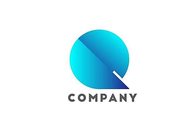 EPS 해외이미지 디자인 알파벳 일러스트 비즈니스 추상 사람없음 파란색 심볼 심플 Q 레터링 스타일 해외일러스트 영어 컬러 무늬 파일형식 벡터 이미지허브