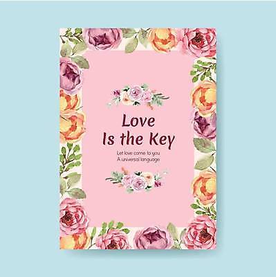 EPS 해외이미지 꽃 줄기 분홍색 잎 일러스트 타이포그라피 사람없음 꽃프레임 해외일러스트 식물 문자 컬러 프레임 파일형식 벡터 이미지허브