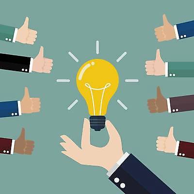 EPS 해외이미지 손 일러스트 비즈니스 전구 모션 협력 함께함 신체부위 잡기 따봉 해외일러스트 컨셉 사람 최고 파일형식 벡터 이미지허브