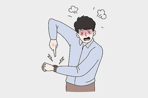 EPS 해외이미지 남자 일러스트 비즈니스 경고 한명 상반신 성인 분노 짜증 가리킴 시간 비즈니스맨 손목시계 성인남자한명만 해외일러스트 1 감정 시계 장신구 사람 손짓 직장인 남자한명만 성인남자만 파일형식 벡터 이미지허브