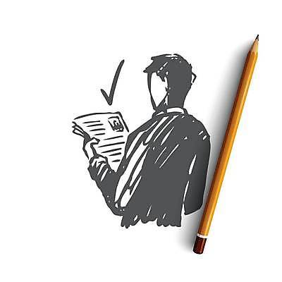 EPS 해외이미지 남자 일러스트 비즈니스 한명 들기 상반신 성인 비즈니스맨 스케치 체크표시 문서 손그림 이력서 모집 얼굴없음 성인남자한명만 해외일러스트 1 모션 미술 사람 직장인 확인 남자한명만 성인남자만 파일형식 벡터 이미지허브