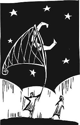 EPS 해외이미지 별 일러스트 하늘 꿈 도전 달 그물 야간 수집 공상 목판화 해외일러스트 자연요소 파일형식 벡터 이미지허브