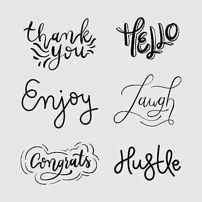 EPS 해외이미지 영어 일러스트 캘리그라피 웃음 사람없음 기쁨 축하 인사 감사 해외일러스트 문자 감정 컨셉 표정 예절 파일형식 벡터 이미지허브