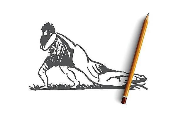 EPS 해외이미지 동물 남자 컨셉 일러스트 한명 성인 걷기 당기기 스케치 사냥 손그림 원시인 선사시대 원시시대 사냥감 얼굴없음 성인남자한명만 해외일러스트 1 모션 미술 사람 역사 남자한명만 성인남자만 파일형식 벡터 이미지허브