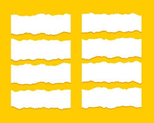 EPS 해외이미지 디자인 종이 일러스트 사람없음 세트 다양 메모지 찢어짐 엘리먼트 해외일러스트 다수 모션 사무용품 파일형식 벡터 이미지허브