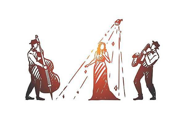 EPS 해외이미지 디자인 배너 포스터 문화 음악 컨셉 일러스트 노래 텍스트 놀이 그래픽 파티 축제 소리 콘서트 공연 음악가 장비 기구 악단 색소폰 스케치 마이크 사인 그림 복고 초대 손그림 재즈 오케스트라 고립 놋쇠 멜로디 뮤지컬 블루스 인기 플레이어 생존 레터링 해외일러스트 직업 음향기기 문화예술 미술 이벤트 목관악기 파일형식 벡터 관악기 전자제품 악기 이미지허브