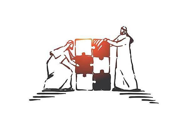 EPS 해외이미지 캐릭터 디자인 조각 백그라운드 컨셉 일러스트 비즈니스 추상 협력 노동자 함께함 흑백 사람 건물 그래픽 운동 흰색 업무 비즈니스맨 퍼즐 이슬람교 스케치 동료 그림 손그림 아라비아 사우디아라비아 고립 두바이 아랍어 엘리먼트 콜라보레이션 놓기 해외일러스트 일러캐릭터 직업 건축물 남자 종교 컬러 무늬 중동 관계 모션 촬영기법 건강 미술 작업 직장인 아랍에미리트 파일형식 벡터 이미지허브