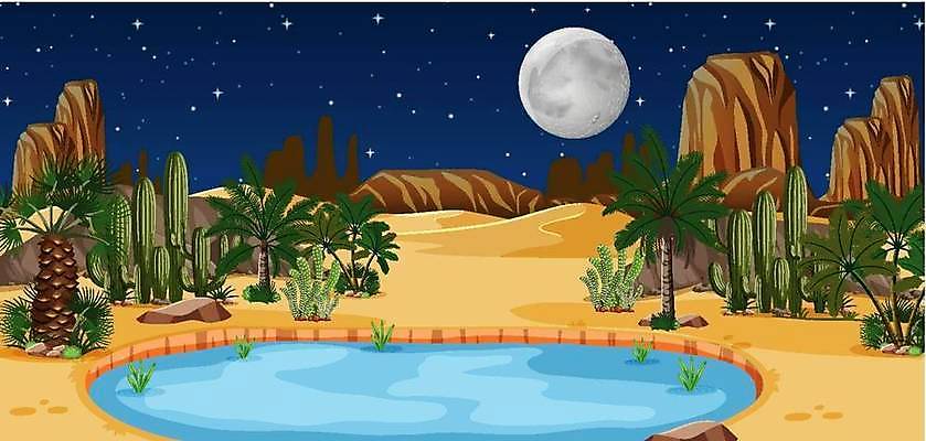 EPS 해외이미지 클립아트 나무 식물 호수 모래 여행 백그라운드 일러스트 자연 하늘 날씨 휴가 산 선인장 건조 따뜻함 손바닥 풍경 야외 그래픽 물 여름 태양 환경 어둠 사막 달 뜨거움 액체 야간 만화 모래언덕 그림 장면 사하라 내추럴 해외일러스트 자연요소 손 계절 아프리카 언덕 생태계 파일형식 벡터 이미지허브