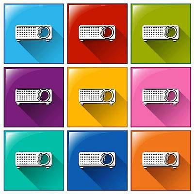 EPS 해외이미지 일러스트 버튼 사람없음 컬러풀 홈시어터 해외일러스트 컬러 장비 파일형식 벡터 이미지허브