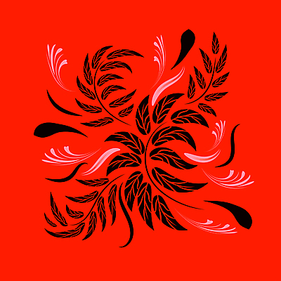 JPG EPS 해외이미지 디자인 꽃 잎 일러스트 미술 사람없음 빨간색 화려 민화 국경 해외일러스트 식물 컬러 컨셉 문화예술 그림 파일형식 벡터 이미지허브