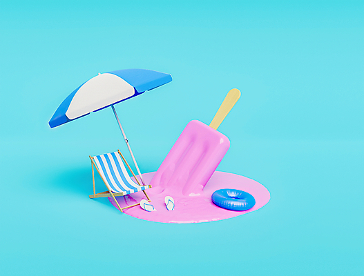 포토 JPG 해외이미지 하늘색 사람없음 3D 파라솔 쪼리 선베드 튜브 막대아이스크림 해외포토 의자 아이스크림 파란색 샌들 디지털합성 파일형식 이미지허브