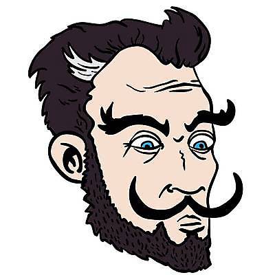 EPS 해외이미지 모델 남자 얼굴 일러스트 수염 사람 성인 장식 머리 검은색 표현 입 만화 눈썹 콧수염 귀 코믹 내추럴 고립 방치 옛날 해외일러스트 컬러 신체부위 파일형식 벡터 이미지허브