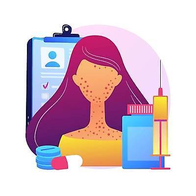 EPS 해외이미지 여자 일러스트 주사기 한명 상반신 성인 알약 약병 알레르기 두드러기 피부질환 서류판 성인여자한명만 해외일러스트 1 의료기기 사람 약 사무용품 질병 병_담는 여자한명만 성인여자만 파일형식 벡터 이미지허브