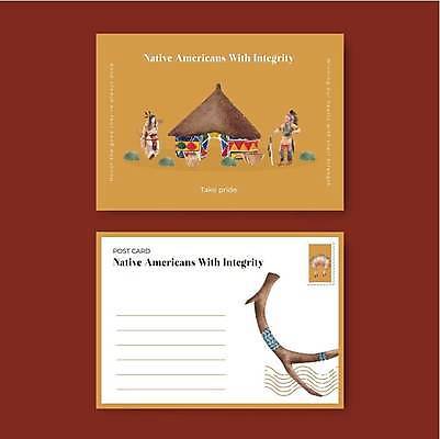 EPS 해외이미지 전신 디자인 남자 일러스트 주택 서기 들기 성인 두명 갈색 인디언 칼 활 엽서 우표 사슴뿔 인디언의상 인디언장식 성인남자만 인디언텐트 해외일러스트 컬러 모션 뿔 텐트 아메리카 사람 건물 장식 전통의상 편지 남자만 성인만 파일형식 벡터 이미지허브