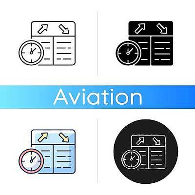 EPS 해외이미지 디자인 화살표 시계 일러스트 사람없음 플랫 공항 항공 서비스 일정표 해외일러스트 교통시설 파일형식 벡터 이미지허브