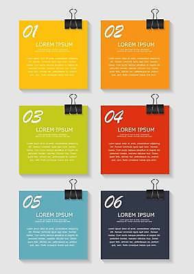 EPS 해외이미지 일러스트 비즈니스 사람없음 그래픽 숫자 자료 인포그래픽 포스트잇 서류집게 엘리먼트 목차 해외일러스트 문자 집게 메모지 파일형식 벡터 이미지허브