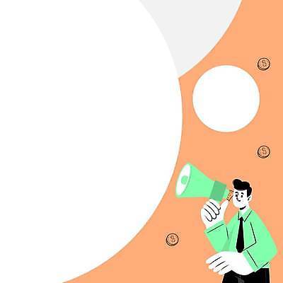 EPS 해외이미지 디자인 남자 백그라운드 일러스트 비즈니스 프레임 한명 들기 상반신 성인 동전 확성기 비즈니스맨 성인남자한명만 카피스페이스 해외일러스트 1 돈 모션 사람 공백 직장인 남자한명만 성인남자만 파일형식 벡터 이미지허브