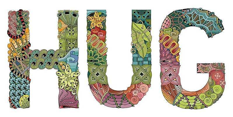 EPS 해외이미지 일러스트 포옹 타이포그라피 사람없음 단어 화려 젠탱글 해외일러스트 문자 컨셉 안기 파일형식 벡터 이미지허브