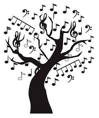 EPS 해외이미지 나무 음표 일러스트 추상 사람없음 검은색 해외일러스트 식물 기호 음악 컬러 무늬 파일형식 벡터 이미지허브