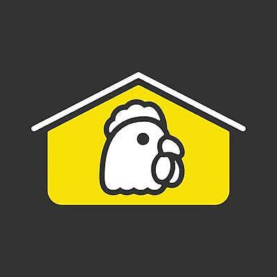 EPS 해외이미지 일러스트 사람없음 농장 노란색 검은색 가축 흰색 닭 양계장 집모양 해외일러스트 모양 동물 컬러 농업 조류 파일형식 벡터 이미지허브