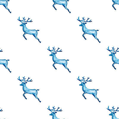 포토 JPG 해외이미지 디자인 백그라운드 패턴 일러스트 사슴 수채화 사람없음 파란색 패턴백그라운드 흰색 해외일러스트 컬러 무늬 포유류 파일형식 이미지허브
