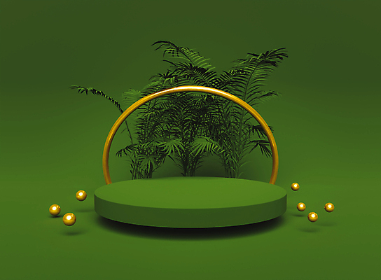 포토 JPG 해외이미지 나무 디자인 백그라운드 잎 사람없음 초록색 3D 공백 무대 단상 포디움 목업 카피스페이스 해외포토 식물 컬러 디지털합성 파일형식 이미지허브