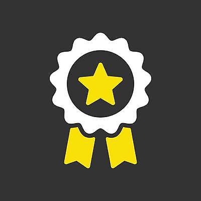 EPS 해외이미지 별 리본 일러스트 사람없음 노란색 라벨 검은색 흰색 상패 메달 심볼 배지 베스트셀러 해외일러스트 자연요소 컬러 프레임 상_우승 상_상패 파일형식 벡터 이미지허브