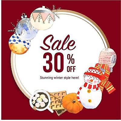 EPS 해외이미지 일러스트 눈사람 사람없음 세일 목도리 코코아 원형프레임 단호박 30% 오너먼트 버건디 해외일러스트 잡화 음료 크리스마스장식 호박 프레임 빨간색 원형 퍼센트 파일형식 벡터 이미지허브