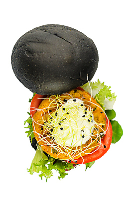 포토 JPG 해외이미지 실내 사람없음 하이앵글 한개 햄버거 흰배경 베지푸드 콩고기 비건음식 해외포토 1 음식 뷰포인트 백그라운드 패스트푸드 내부 흰색 채식 파일형식 비건 이미지허브